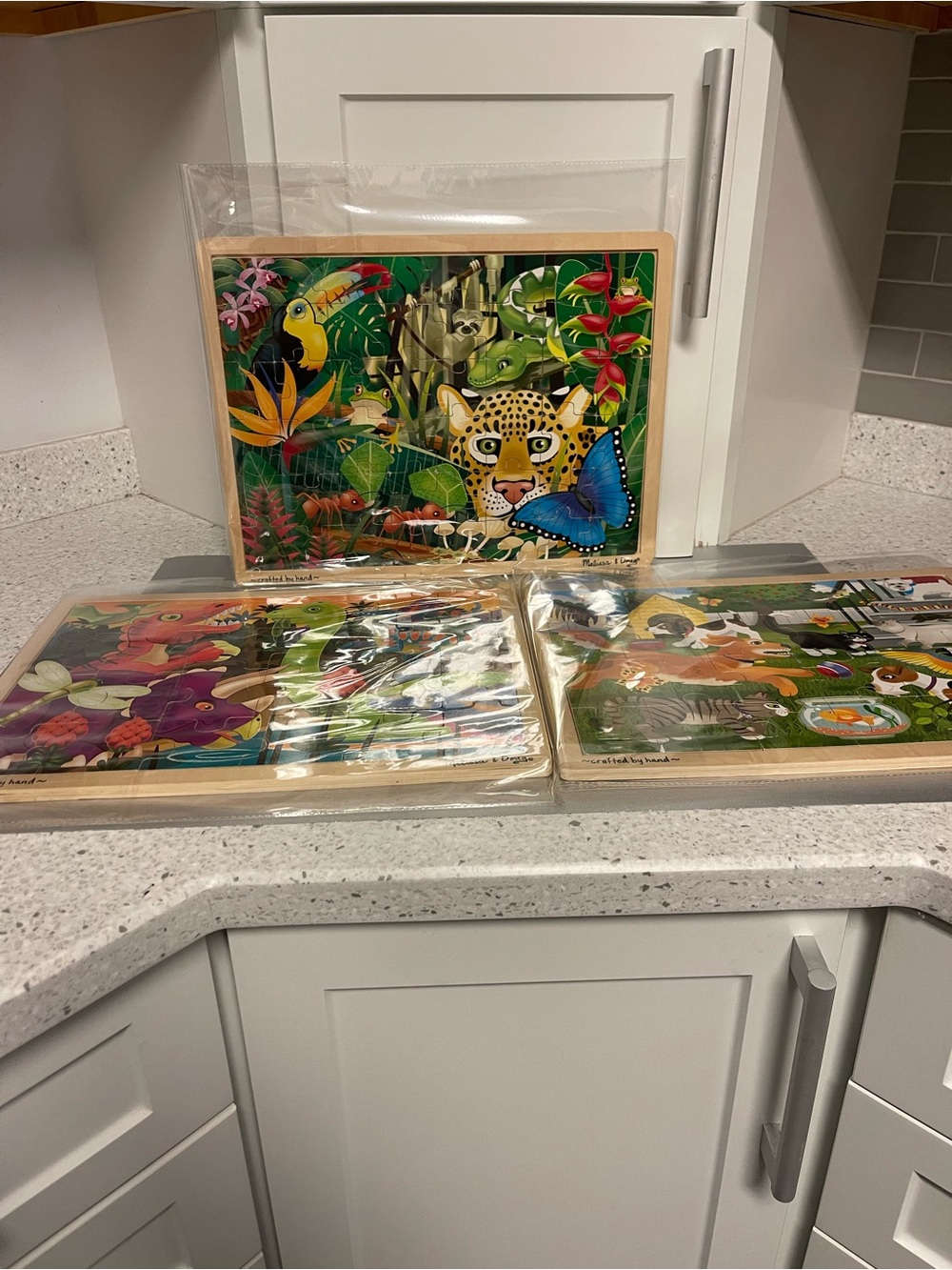 Melissa & Doug Lot of 3 Wooden Frame Jigsaw Puzzle 24 Pc 3+ Excellent Condition